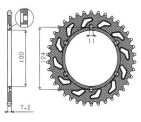 SUNSTAR Zębatka tylna stalowa DUCATI MONSTER S4 916 01-03 / ST4 996 02-05  [40]