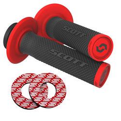 Zestaw Przykręcane manetki Lock On SCOTT SX II kolor czerwony + pianki antyodciskowe