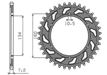 SUNSTAR Zębatka tylna stalowa HONDA CBR 600F SPORT 01-02  [47]