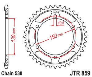 JT Zębatka tylna stalowa [38 zębów] YAMAHA XJR 1200/1300 95-01 kolor czarny