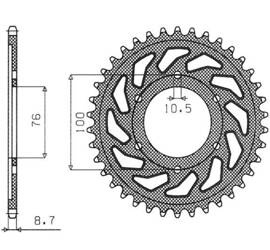 SUNSTAR Zębatka tylna stalowa SUZUKI GSXR1100 / GSXR750 92-95 [52]