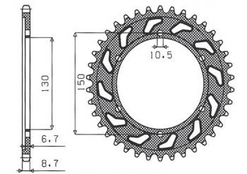 SUNSTAR Zębatka tylna stalowa YAMAHA FJ 1200 86-97 [40]