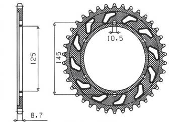 SUNSTAR Zębatka tylna stalowa YAMAHA FZR 600 92-93 [45]