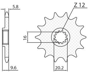 SUNSTAR Zębatka przednia stalowa KTM SX 65 98-18 [14]