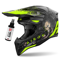 Zestaw Kask cross Airoh Wraaap Darkness szary,żółty,czarny / matowy + czyścik do wnętrza