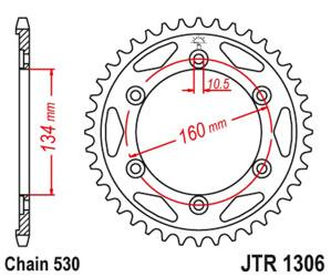 JT Zębatka tylna stalowa [40 zębów] HONDA CBR 1000 RR 04-05 / VTR 1000SP1/SP2 00-06