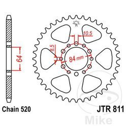 Zębatka tylna stalowa JT JTR811.46 ilość zębów 46Z