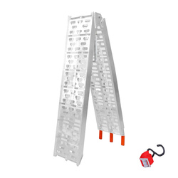 BIKETEC OM Uniwersalna rampa najazdowa aluminiowa ażurowa motocykl / ATV z podporami 226 x 30,5 cm, max. 680 kg/szt