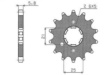 SUNSTAR Zębatka przednia stalowa DUCATI MONSTER 900 00-02 [15]
