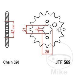 Zębatka przednia JT JTF569.18 (18Z)