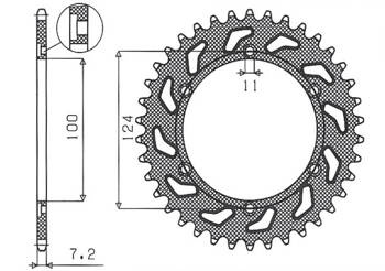SUNSTAR Zębatka tylna stalowa DUCATI MONSTER 1000 03-05  [39]