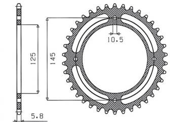 SUNSTAR Zębatka tylna stalowa YAMAHA XT 600 83-94 / XT 600Z TENERE 84-89 [39]