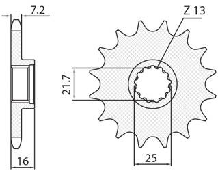 SUNSTAR Zębatka przednia stalowa KAWASAKI ZX6R 98-02 [15]