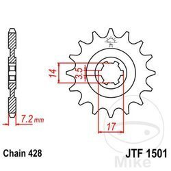 Zębatka przednia JT JTF1501.12 (12Z)