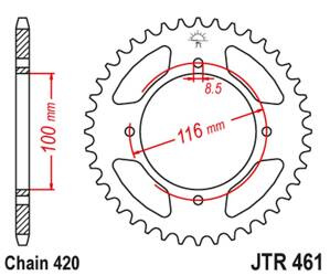 JT Zębatka tylna stalowa [47 zębów] KAWASAKI KX 80/85 86-17