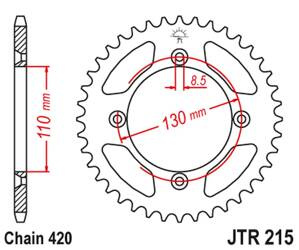 JT Zębatka tylna aluminiowa [50 zębów] HONDA CR 80/85 kolor czerwony
