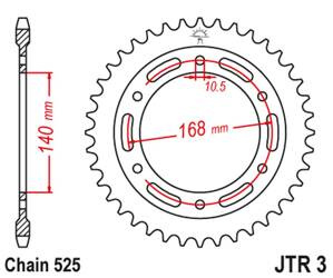 JT Zębatka tylna stalowa [42 zębów] BMW F 800 GS 06-13 NA ŚRUBĘ 10 / 5MM kolor czarny