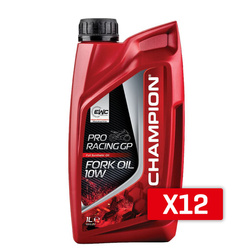 12x CHAMPION Olej do zawieszenia ProRacing GP Fork Oil 10W, 1L, syntetyczny
