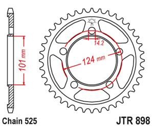 JT Zębatka tylna stalowa [38 zębów] KTM 990 SUPERDUKE/R 05-12 1190 RC8/R 10-15 kolor czarny