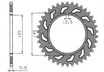 SUNSTAR Zębatka tylna stalowa YAMAHA XJ 600 DIVERSION 95-03 [48]