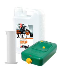 Zestaw pojemnik na olej + miarka + Ipone KATANA 10W40 Offroad 4L