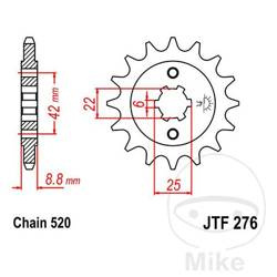 Zębatka przednia JT JTF276.15 (15Z)