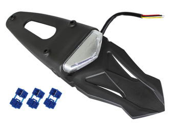 Błotnik enduro uniwersalny z lampą LED biała [homologacja]