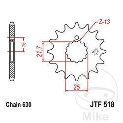 Zębatka przednia JT JTF518.14 (14Z)