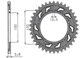 SUNSTAR Zębatka tylna stalowa APRILIA RS 125 06-12  [40]