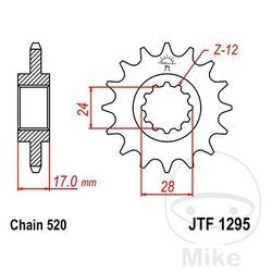 Zębatka przednia JT JTF1295.14 (14Z)