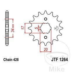 Zębatka przednia JT JTF1264.14 (14Z)