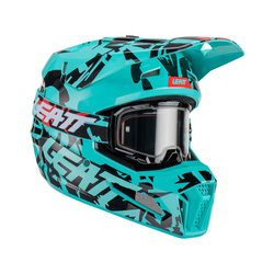 Kask Leatt Kit 3.5 + gogle Vizion 3.5 kolor turkusowy, czarny, czerwony