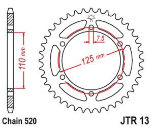 JT Zębatka tylna stalowa [44 zębów] HONDA CBR 600F 99-00
