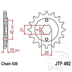 Zębatka przednia JT JTF492.14 (14Z)