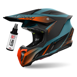 Kask cross Airoh Twist 3 Shard pomarańczowy,czarny,morski / matowy + czyścik do wnętrza