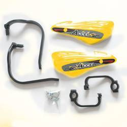 Accel Handbary z aluminiowym mocowaniem (22+28mm) / 2-punktowe mocowanie / Czarny / Żółty