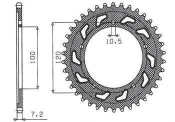 SUNSTAR Zębatka tylna stalowa APRILIA RSV 1000 04-15 / TUONO 1000 06-10 / MANA 850 08-16  [40]