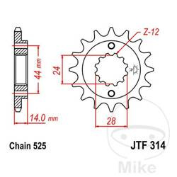 Zębatka przednia JT JTF314.17 (17Z)