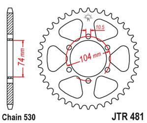 JT Zębatka tylna stalowa [42 zębów] KAWASAKI Z 400/550 80-83 / Z 650 79 / KH 500 72-75