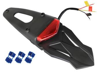 Błotnik enduro uniwersalny z lampą LED czerwoną [homologacja]