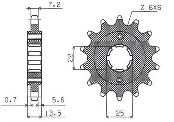 SUNSTAR Zębatka przednia stalowa HONDA XL 600V 87-88 [15]