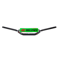SCAR Kierownica Fatbar z poprzeczką Stewart Model Stewart/Villopoto [28,6mm]  kolor czarny, gąbka zielony/biały