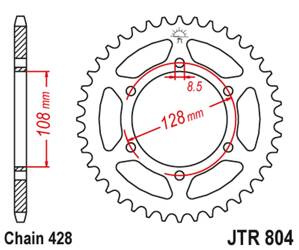 JT Zębatka tylna stalowa [42 zębów] SUZUKI TS 100/125 82-84 / DR 100 83-90