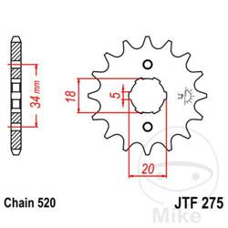 Zębatka przednia JT JTF275.15 (15Z)