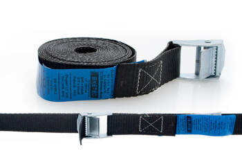 Biketec pas transportowy 25mm/3mb z klamrą samozaciskową kolor czarny (homologacja)