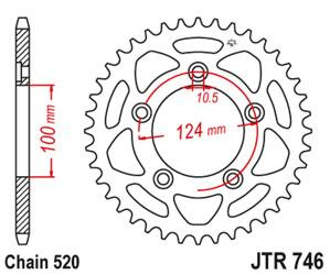 JT Zębatka tylna stalowa [43 zębów] DUCATI PANIGALE 899 14-15 / SCRAMBLER 800 15-18