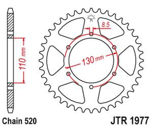 JT Zębatka tylna stalowa [48 zębów] HONDA XR 200 80-81 / XL 250 76-77