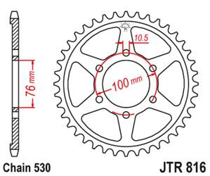 JT Zębatka tylna stalowa [45 zębów] SUZUKI GSXR1100 / GSXR750 92-95 kolor czarny