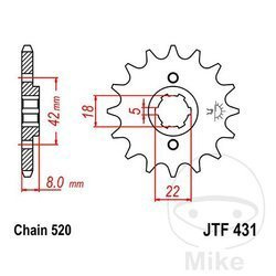 Zębatka przednia JT JTF431.11 (11Z)