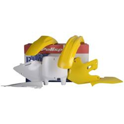 Komplet plastików Suzuki RM 125 / 250 '99-'00 Polisport żółty,biały